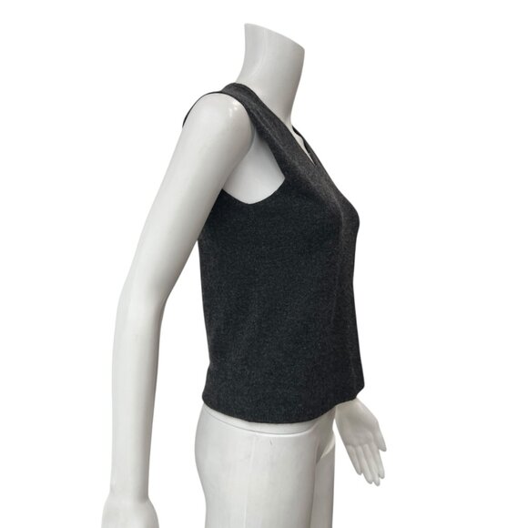 CHANEL 1999A Charcoal Gray Cashmere Wrap Cardigan Sweater Set sz FR 38/6-42/10 - Picture 4 of 16